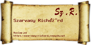 Szarvasy Richárd névjegykártya