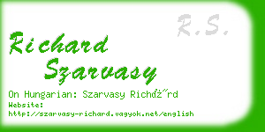 richard szarvasy business card